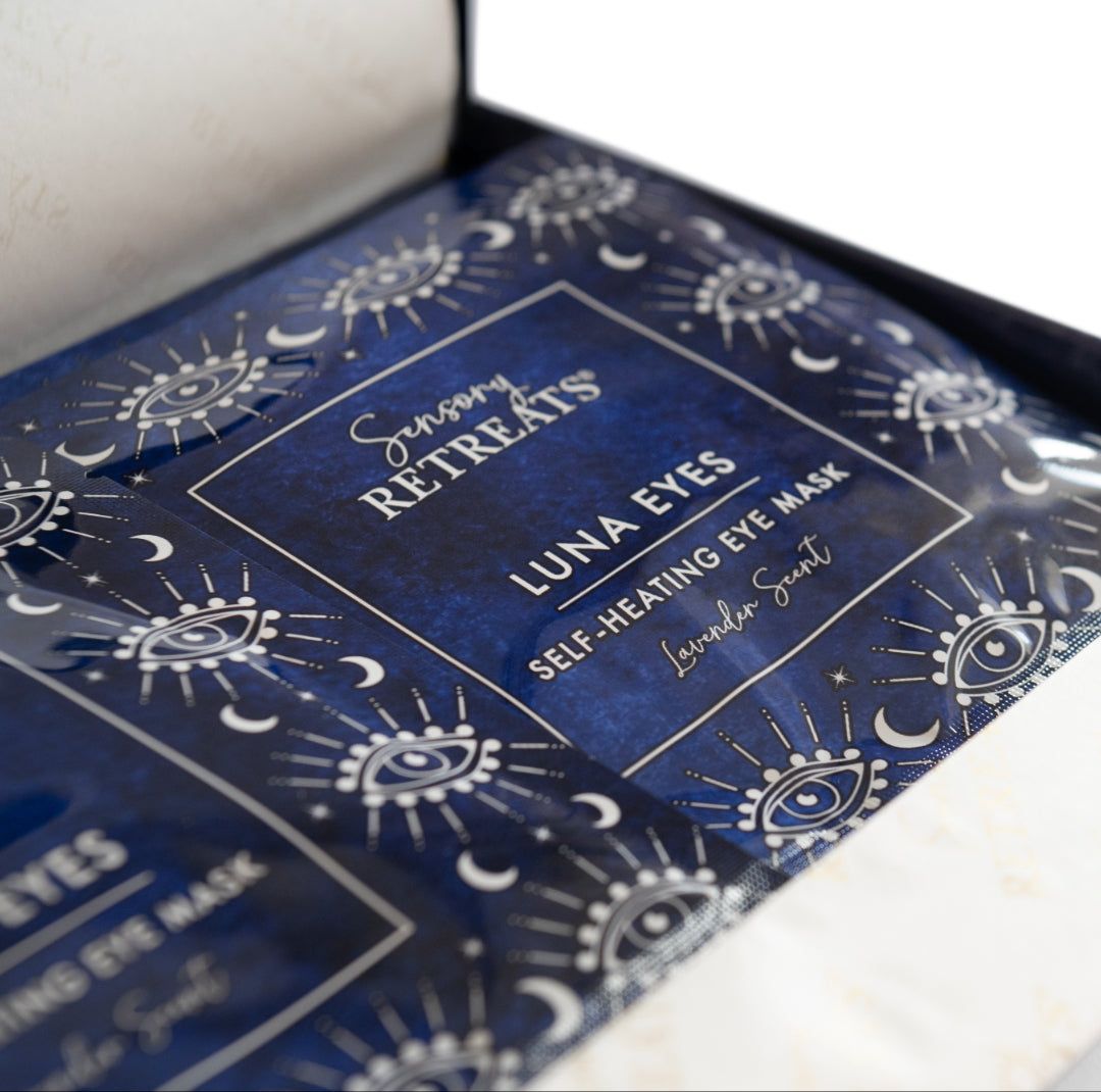 Luna Eyes Self-Heating Eye Masks (Lavender Scented) Postal Box - Sensory Retreats