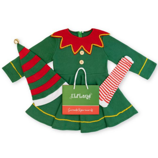 Elf Costume - Girl's dress set in gift bag - Sensory Retreats