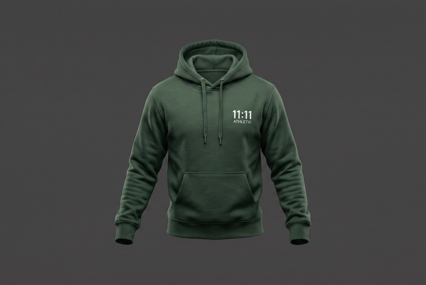 11:11 Athletic x Claudimar In Motion - Cotton Dark Green Large Hoodie - Sensory Retreats