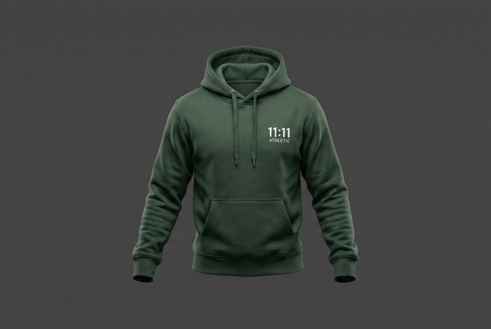 11:11 Athletic x Claudimar In Motion - Cotton Dark Green Large Hoodie - Sensory Retreats